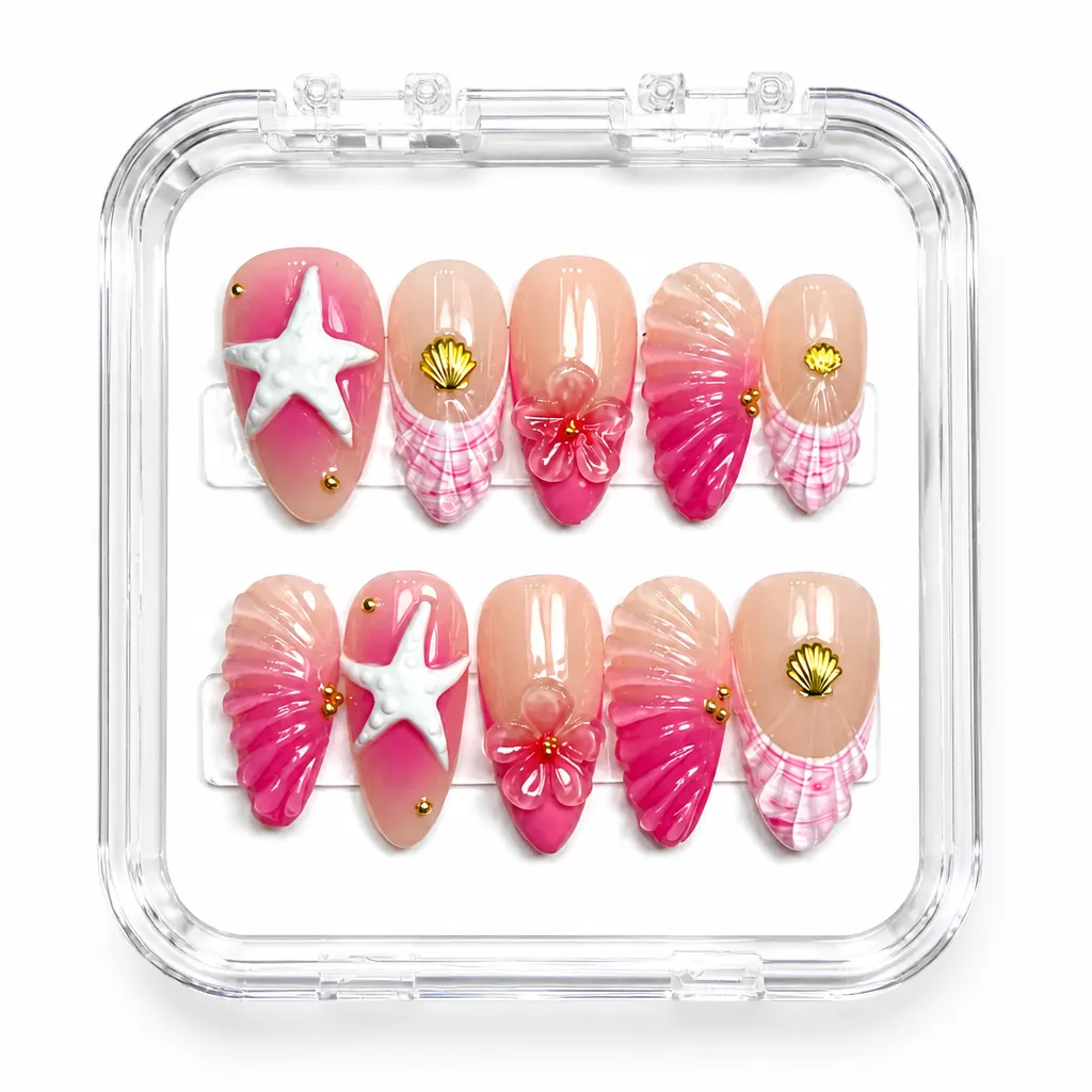 Celestial Blush Ballerina – Xưởng gia công Nailbox Sỉ thủ công