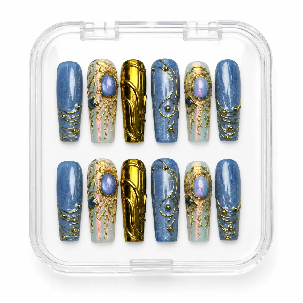 Celestial Foil Dreams – Xưởng gia công Nailbox Sỉ thủ công