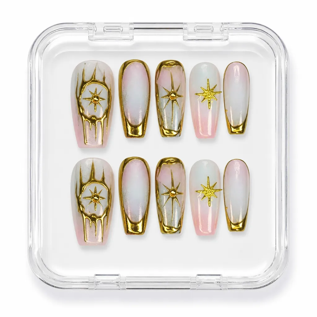 Celestial Gilded Aura – Xưởng gia công Nailbox Sỉ thủ công