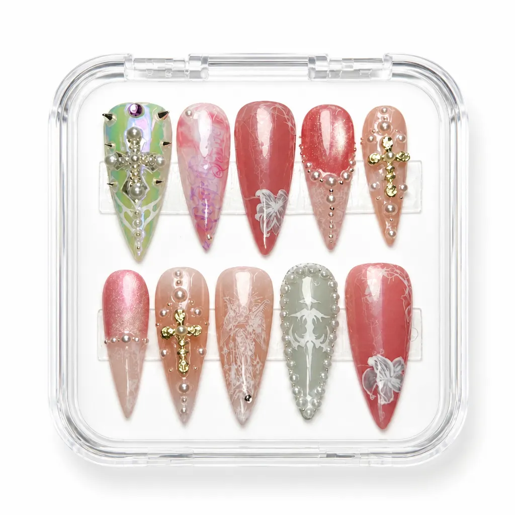 Celestial Glamour Stiletto – Xưởng gia công Nailbox Sỉ thủ công