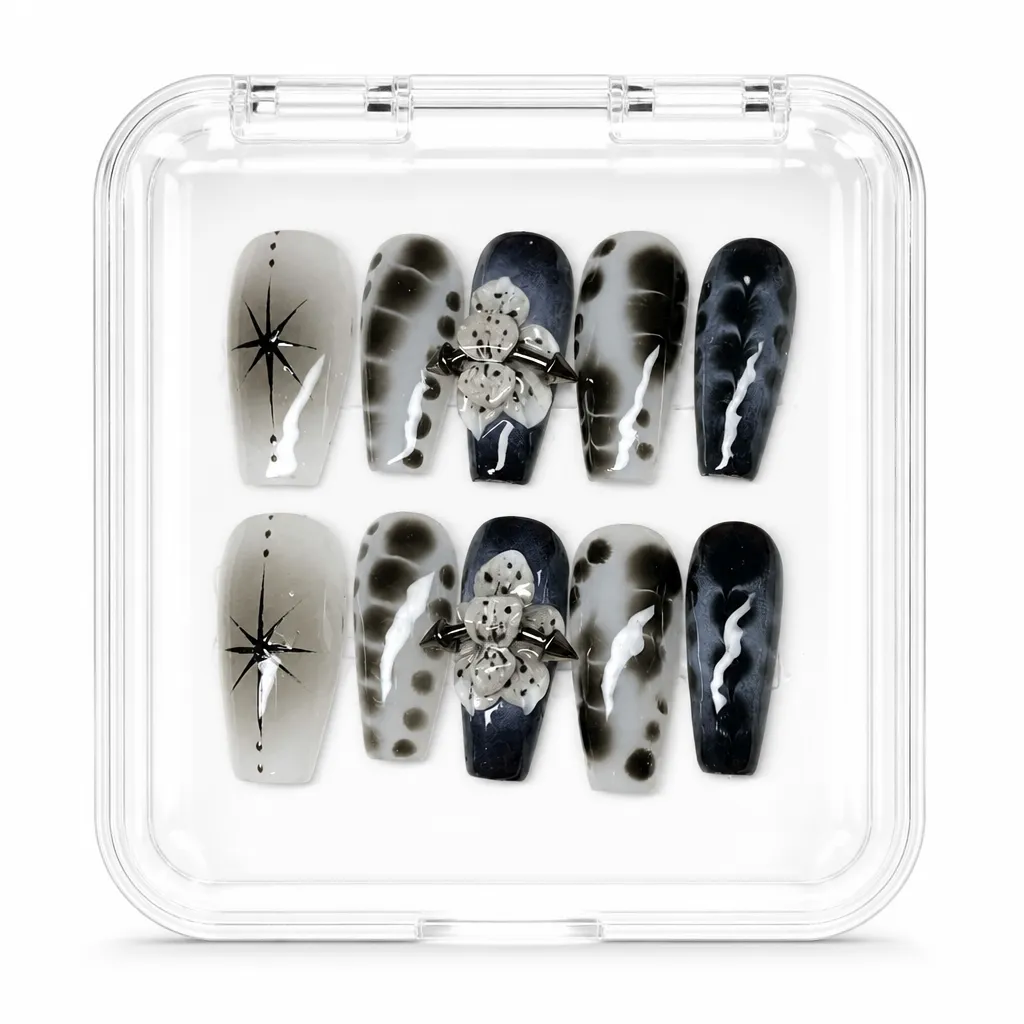 Celestial Punk Bloom – Xưởng gia công Nailbox Sỉ thủ công