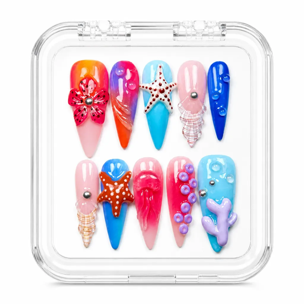 Celestial Starlight – Mẫu Nailbox Sỉ Thiết Kế Thủ Công