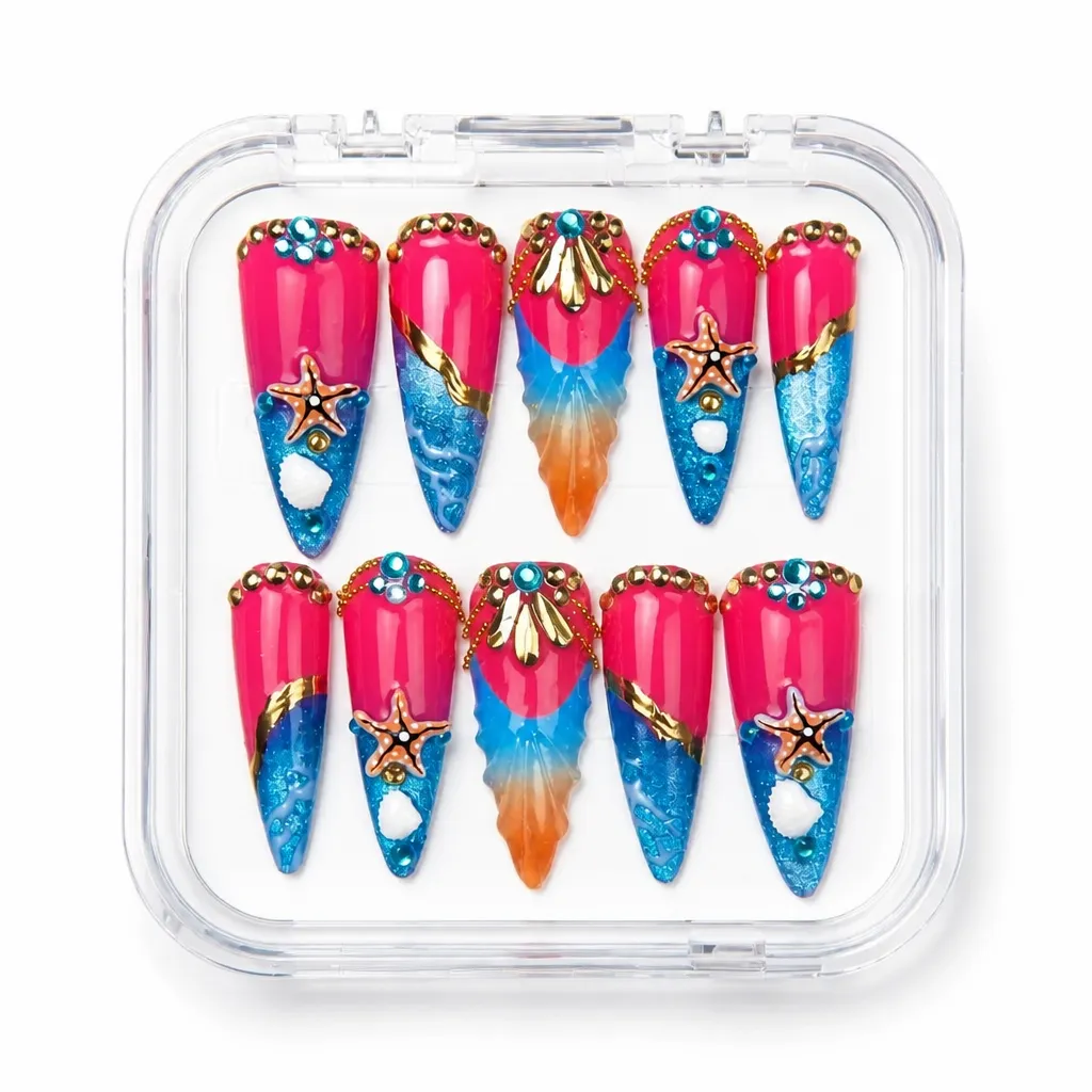 Celestial Starlight Stiletto – Xưởng gia công Nailbox Sỉ thủ công