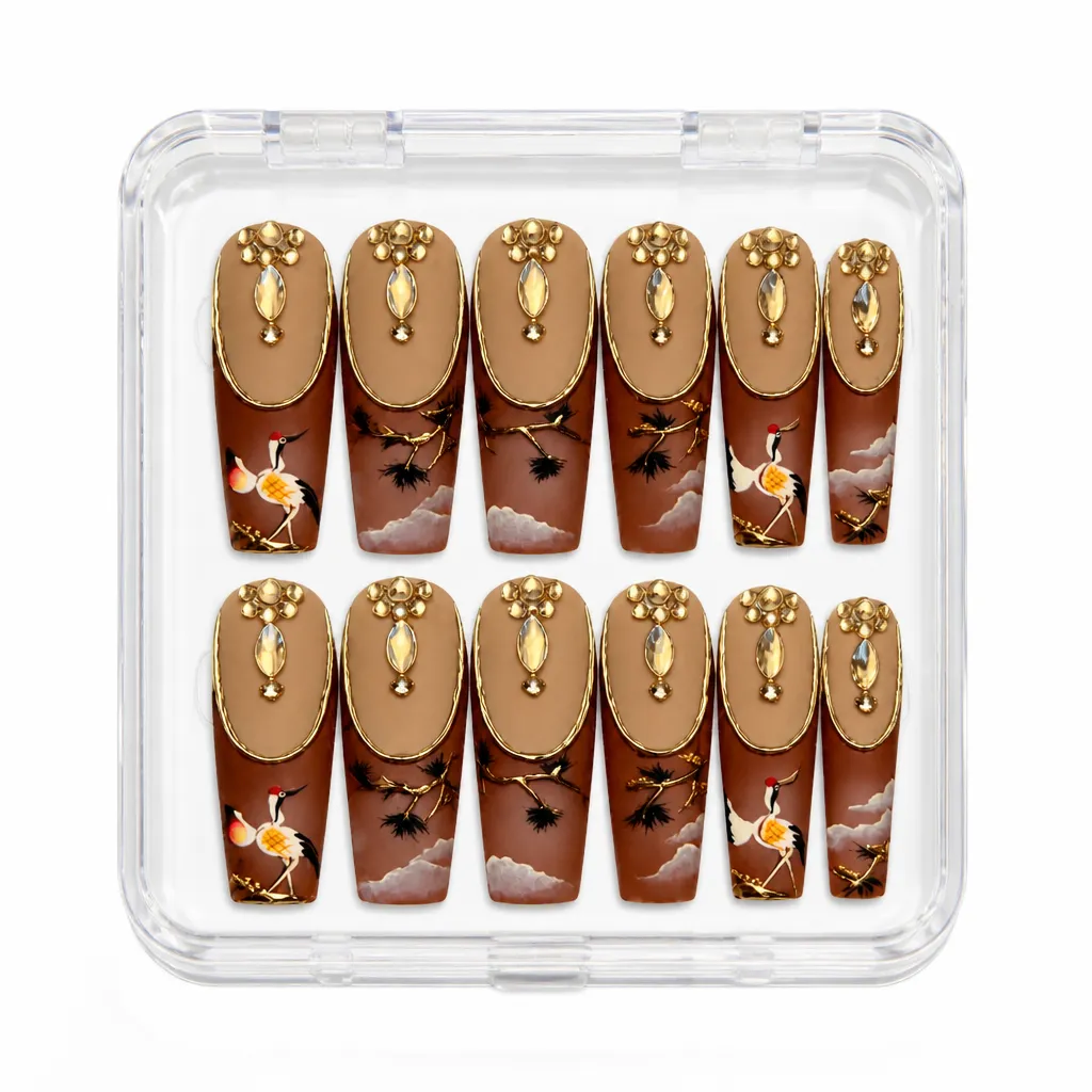Champagne Amber Luxe – Xưởng gia công Nailbox Sỉ thủ công