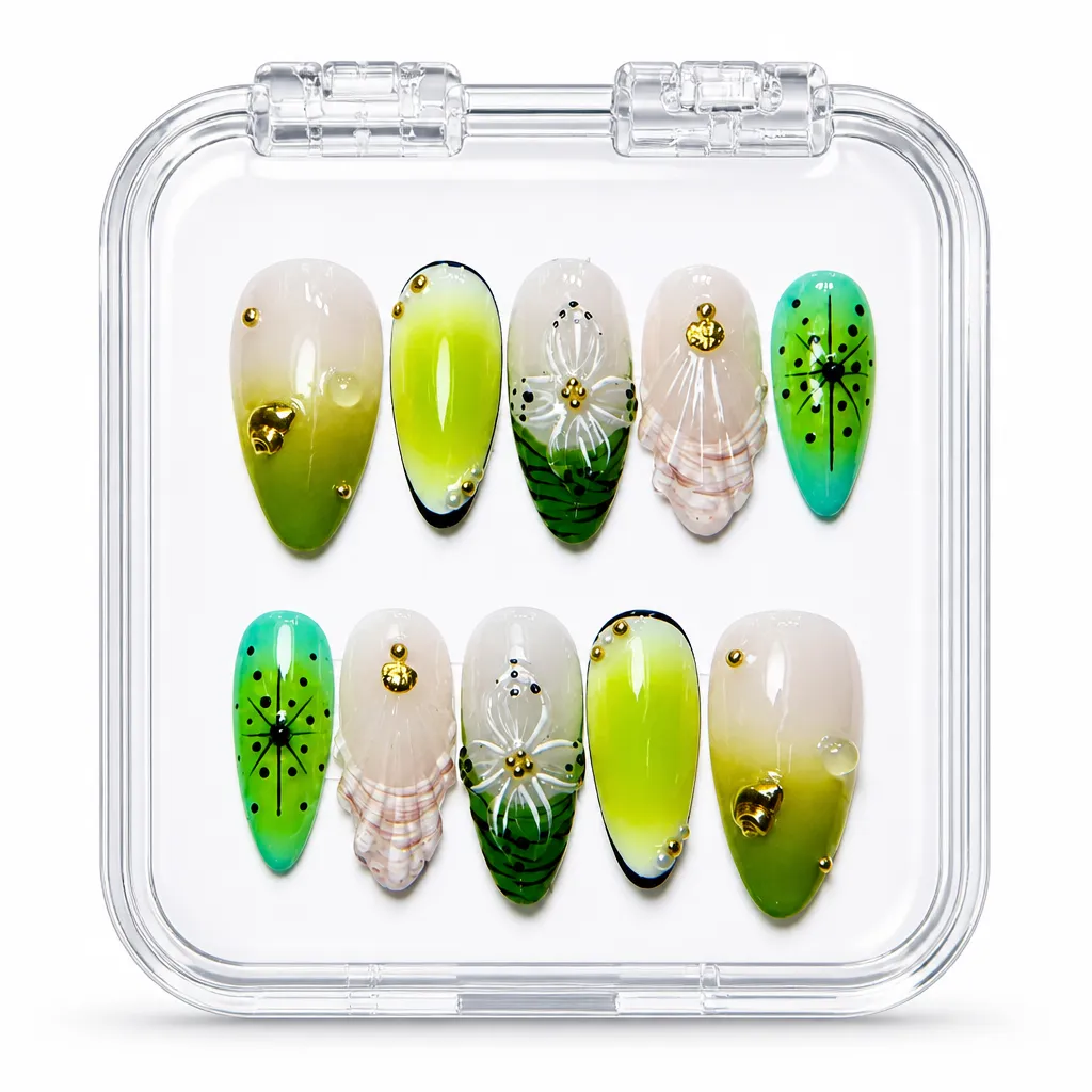 Champagne Botanical Luxe – Xưởng gia công Nailbox Sỉ thủ công