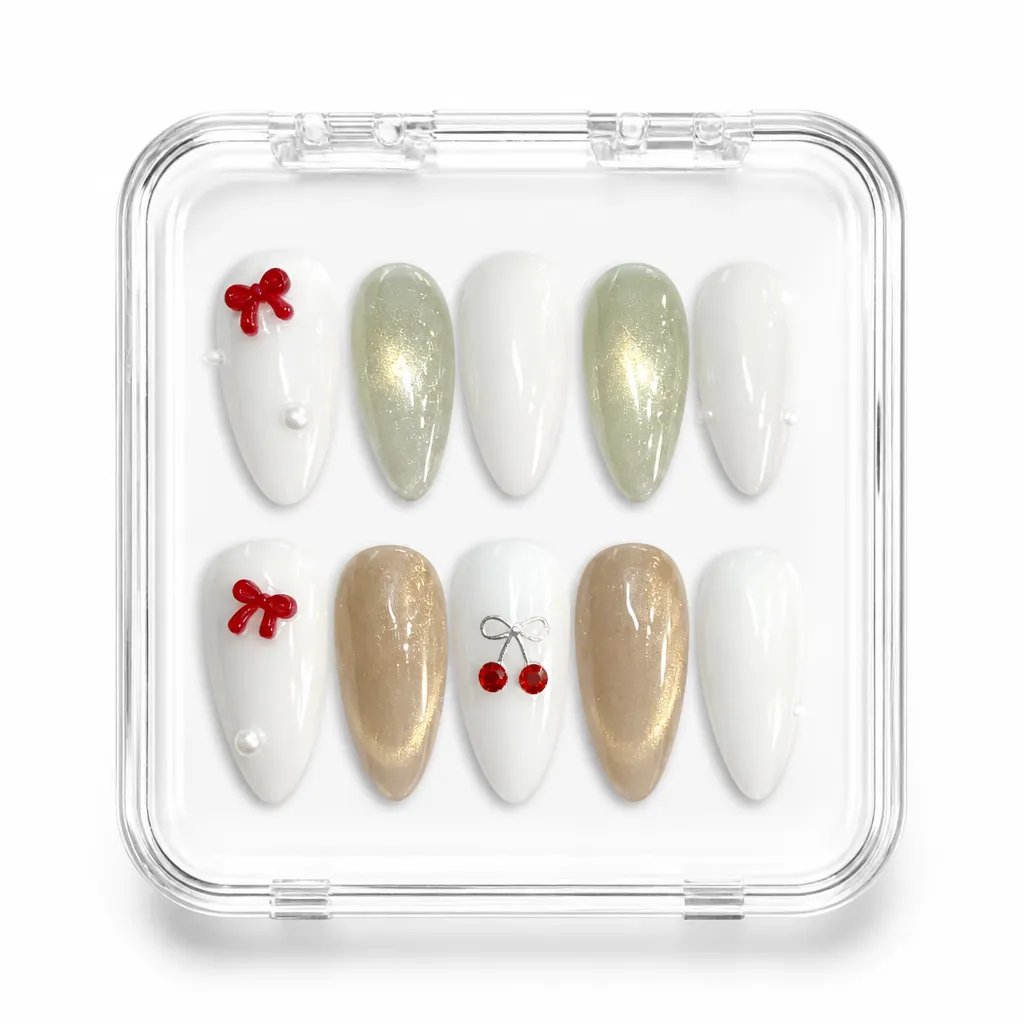 Champagne Elegance Oval – Xưởng gia công Nailbox Sỉ thủ công