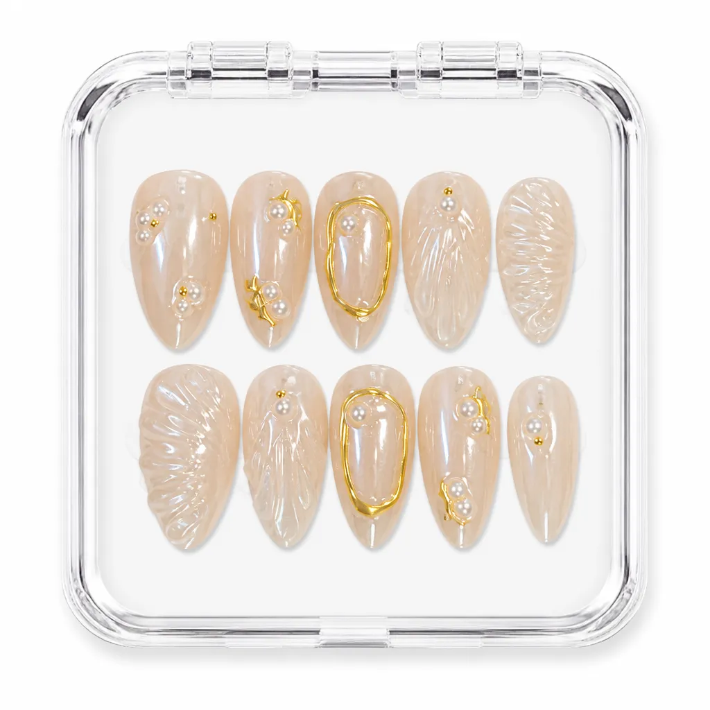 Champagne Sparkle Coffin – Xưởng gia công Nailbox Sỉ thủ công