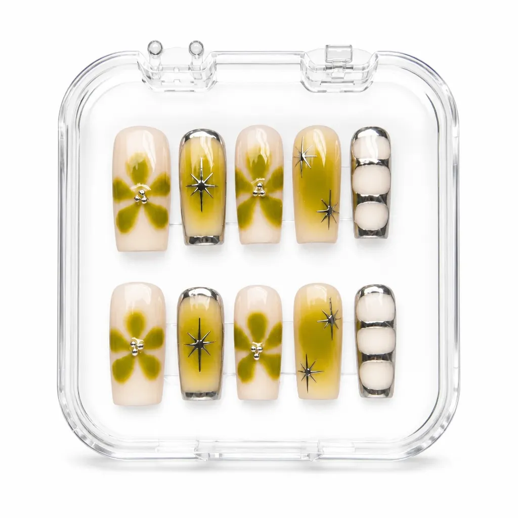 Chartreuse Aura Stars – Xưởng gia công Nailbox Sỉ thủ công