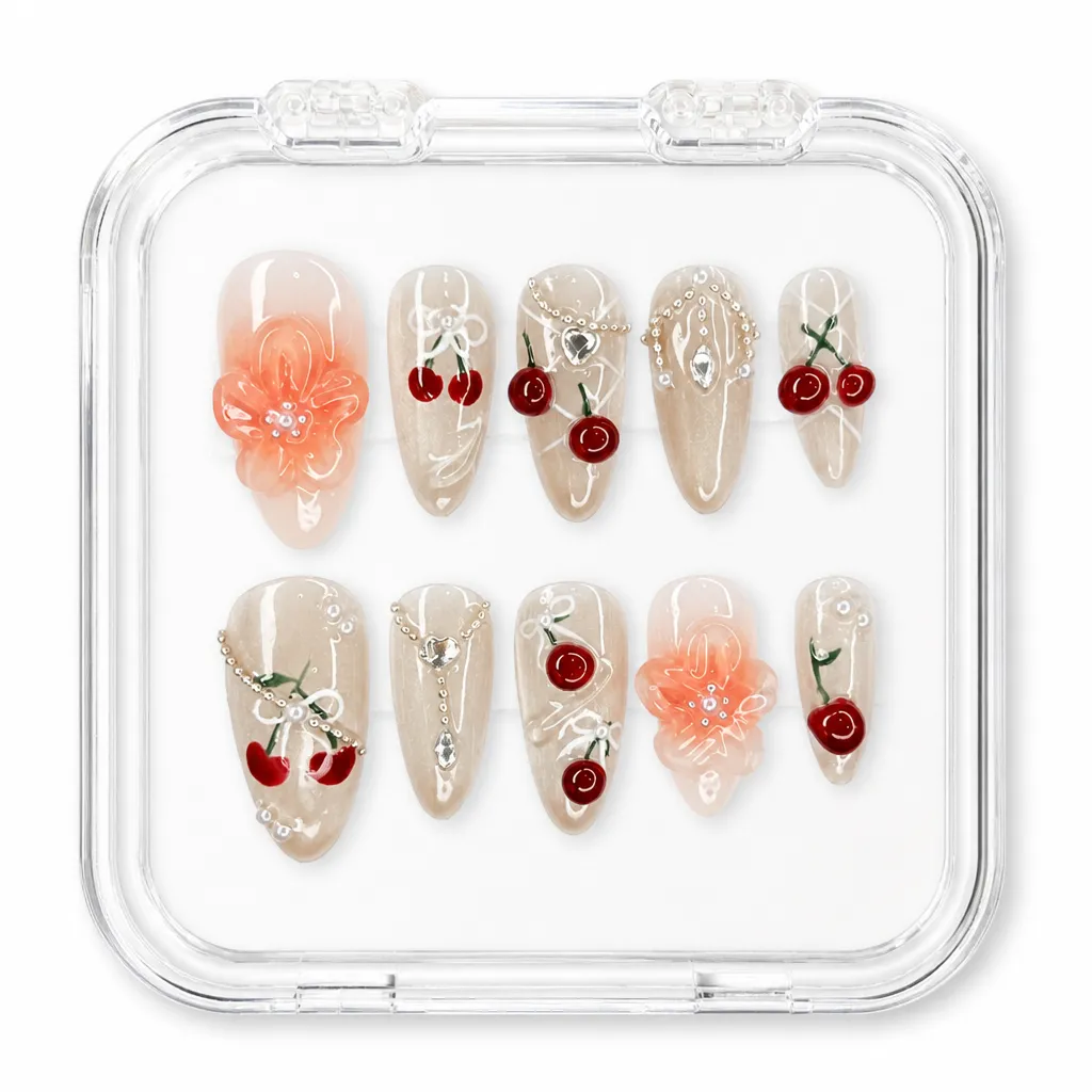 Cherry Blossom Elegance – Xưởng gia công Nailbox Sỉ thủ công