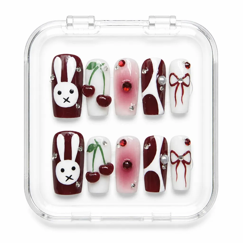 Cherry Bunny Love – Mẫu Nailbox Sỉ Thiết Kế Thủ Công