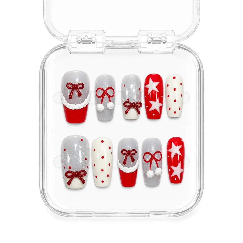 Cherry Confetti Glamour – Mẫu Nailbox Sỉ Thiết Kế Thủ Công
