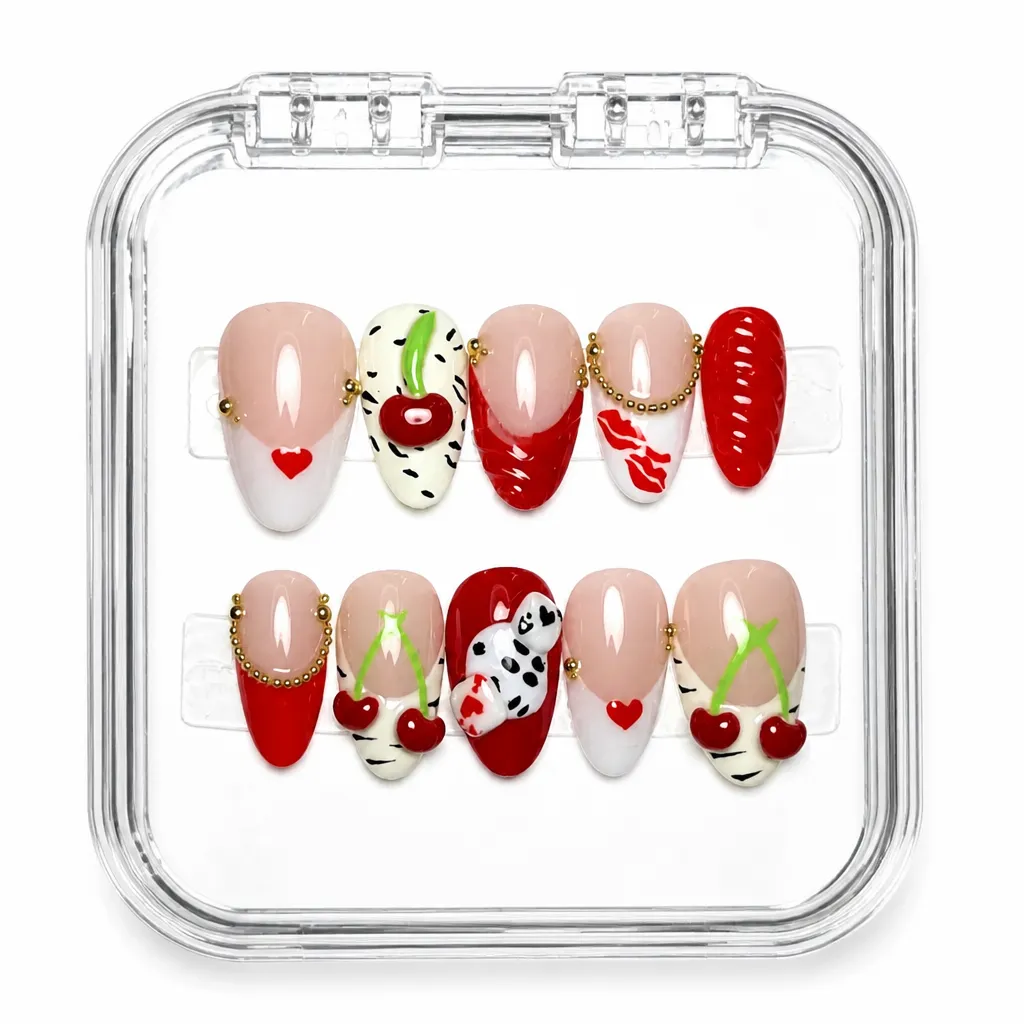 Cherry Love Stiletto – Xưởng gia công Nailbox Sỉ thủ công
