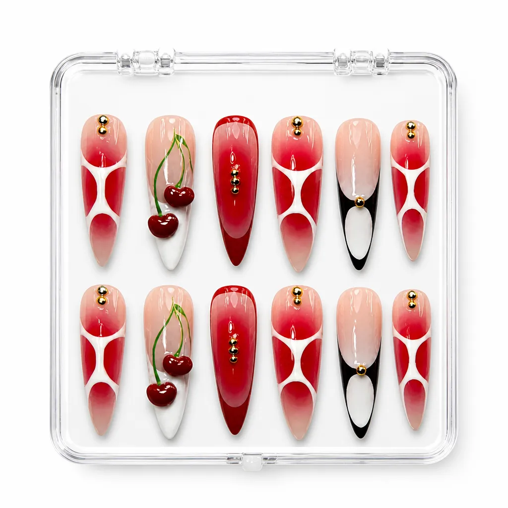 Cherry Stiletto Luxe – Xưởng gia công Nailbox Sỉ thủ công