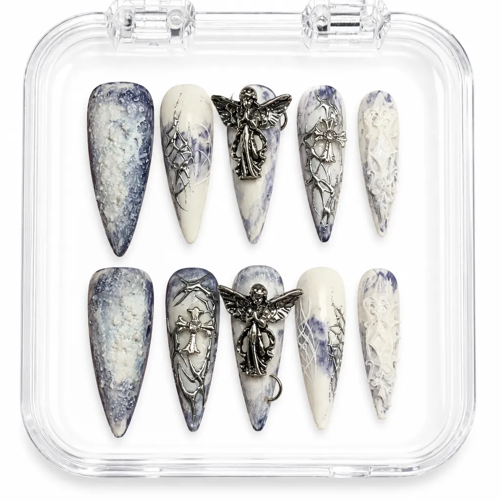 Cherub Marble Chrome – Xưởng gia công Nailbox Sỉ thủ công