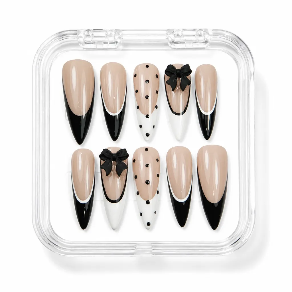 Chic Black Bow – Xưởng gia công Nailbox Sỉ thủ công