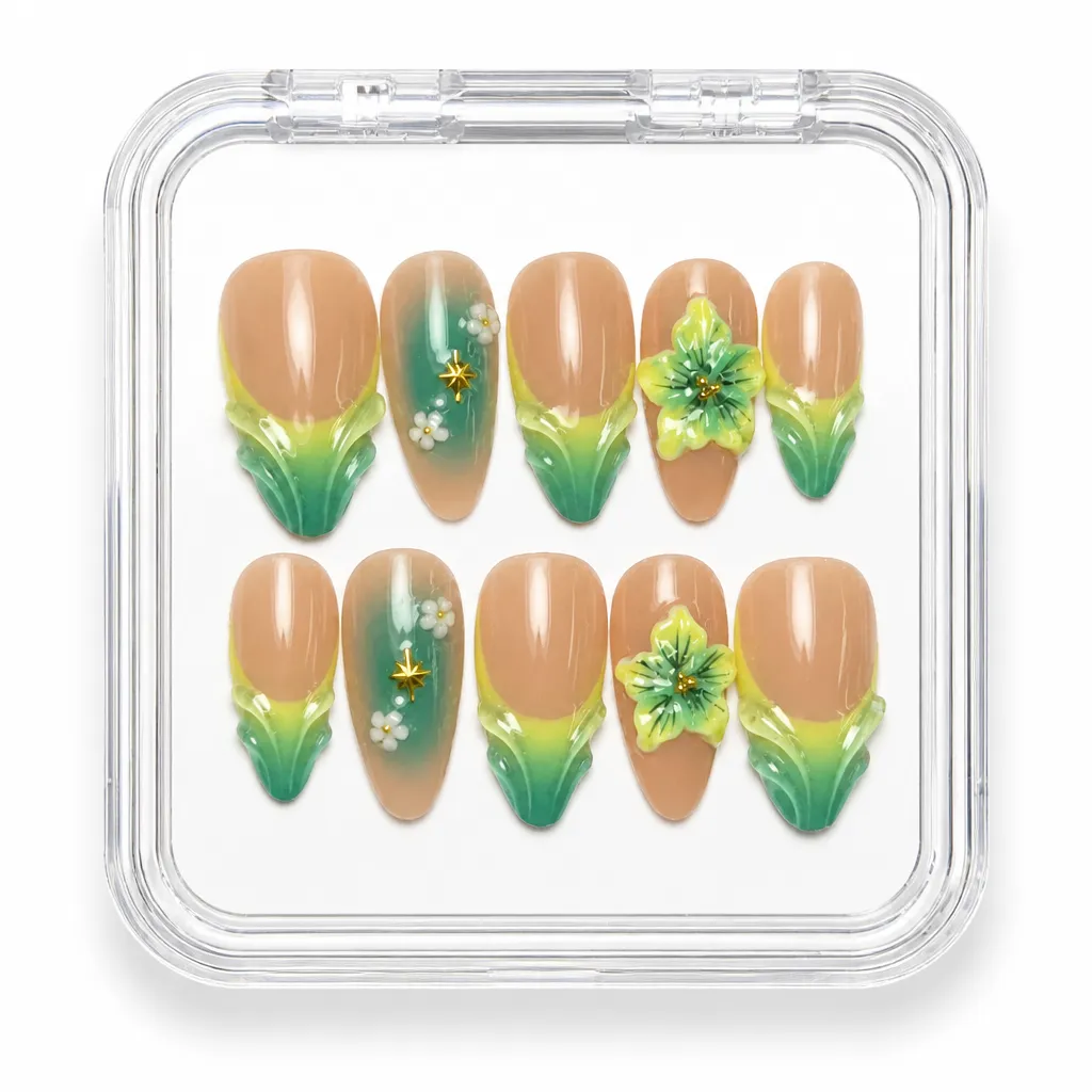 Chic Botanical Bloom – Xưởng gia công Nailbox Sỉ thủ công