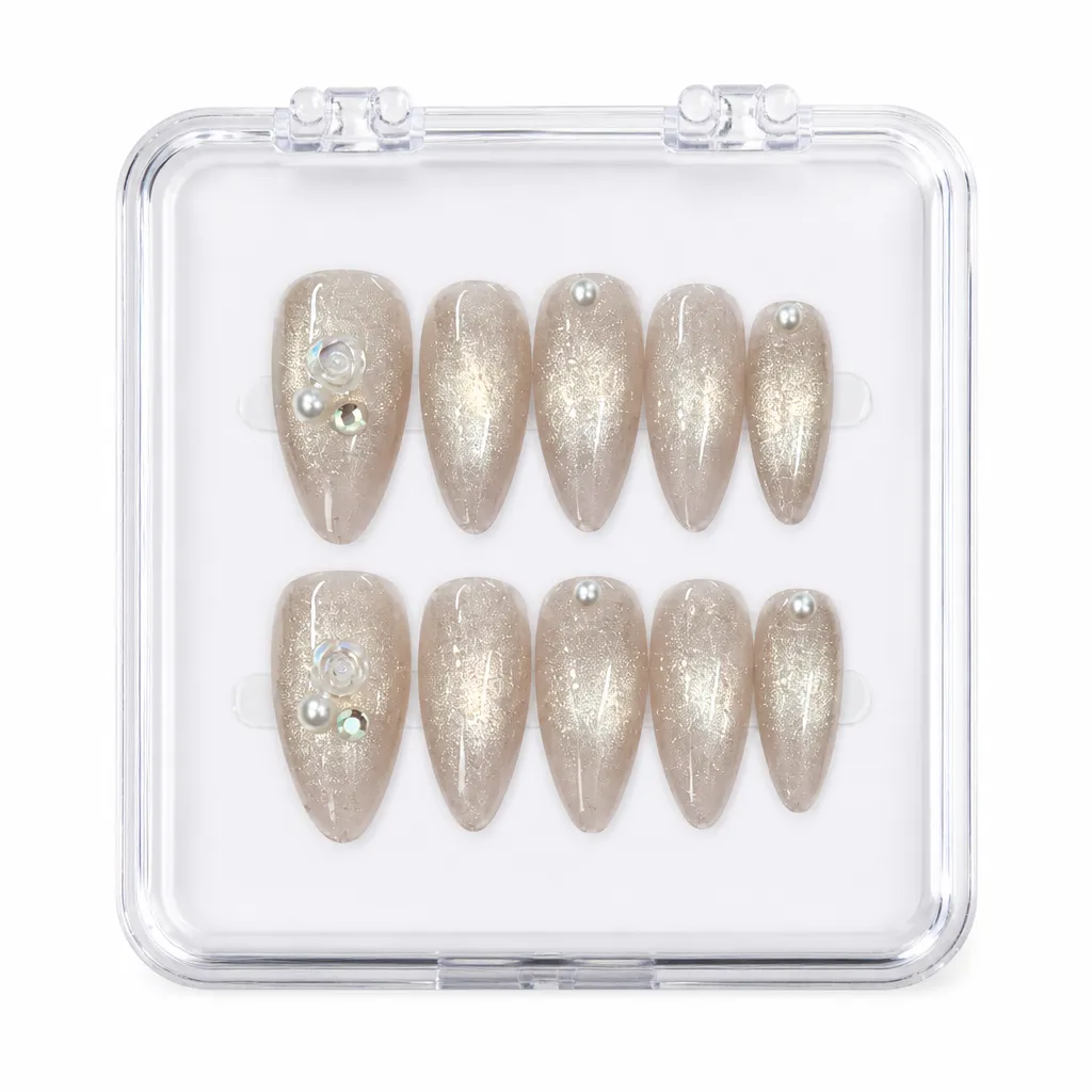 Chic Champagne Sparkle – Xưởng gia công Nailbox Sỉ thủ công