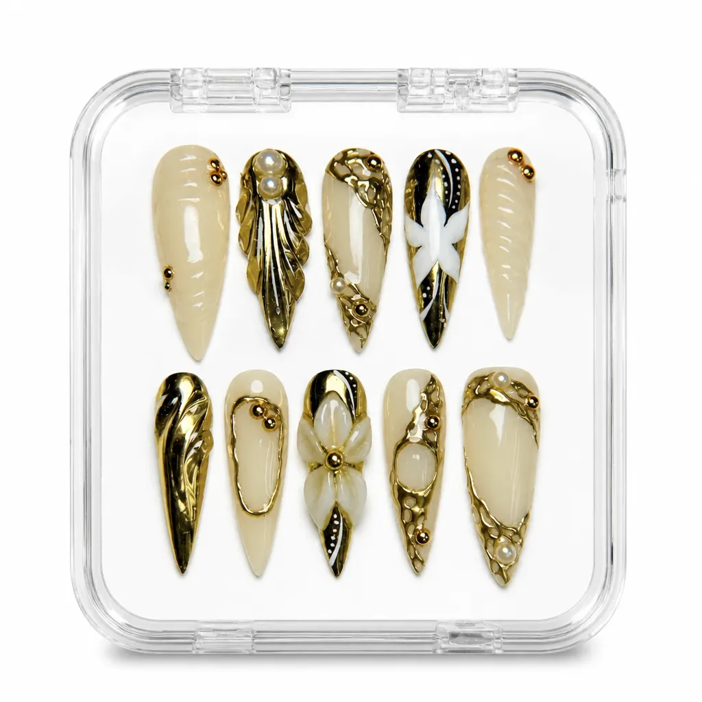 Chic Obsidian Elegance – Xưởng gia công Nailbox Sỉ thủ công