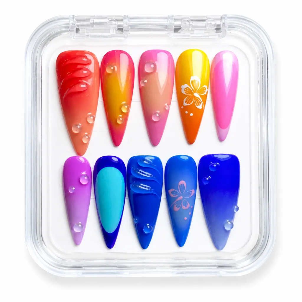 Chromatic Gradient Stilettos – Xưởng gia công Nailbox Sỉ thủ công