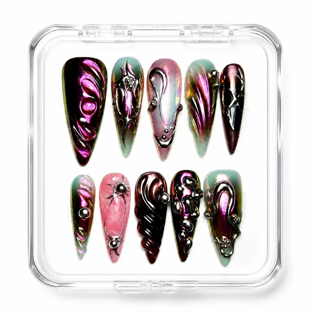 Chromatic Luxe Stiletto – Xưởng gia công Nailbox Sỉ thủ công