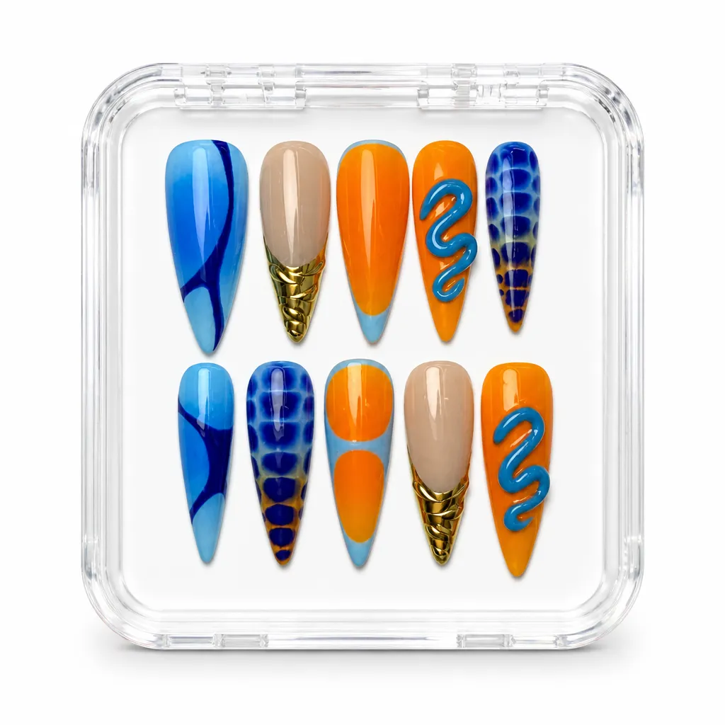 Chromatic Surge – Mẫu Nailbox Sỉ Thiết Kế Thủ Công