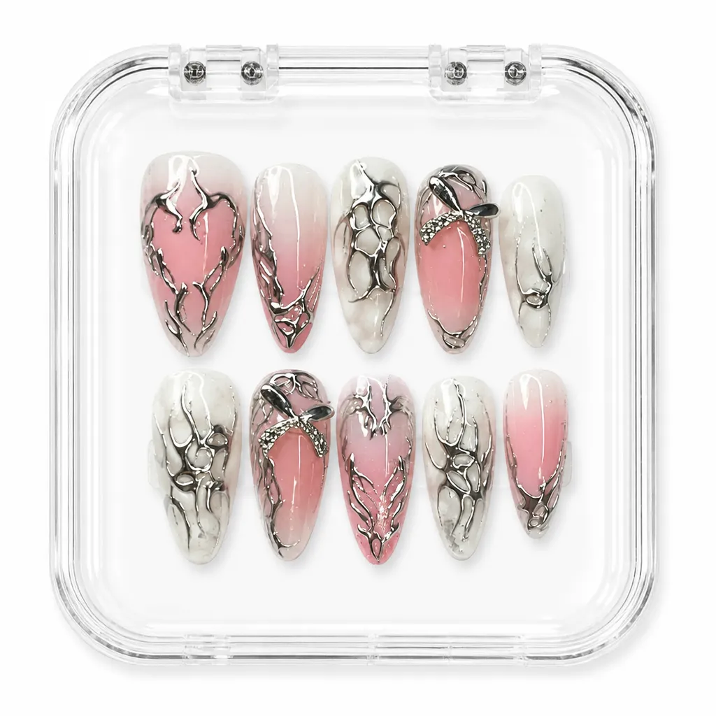 Chrome Bow Blush – Xưởng gia công Nailbox Sỉ thủ công