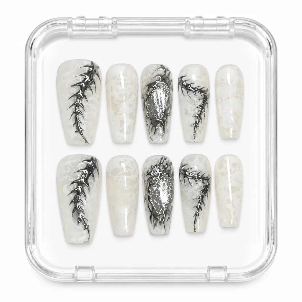 Chrome Spine Marble – Xưởng gia công Nailbox Sỉ thủ công