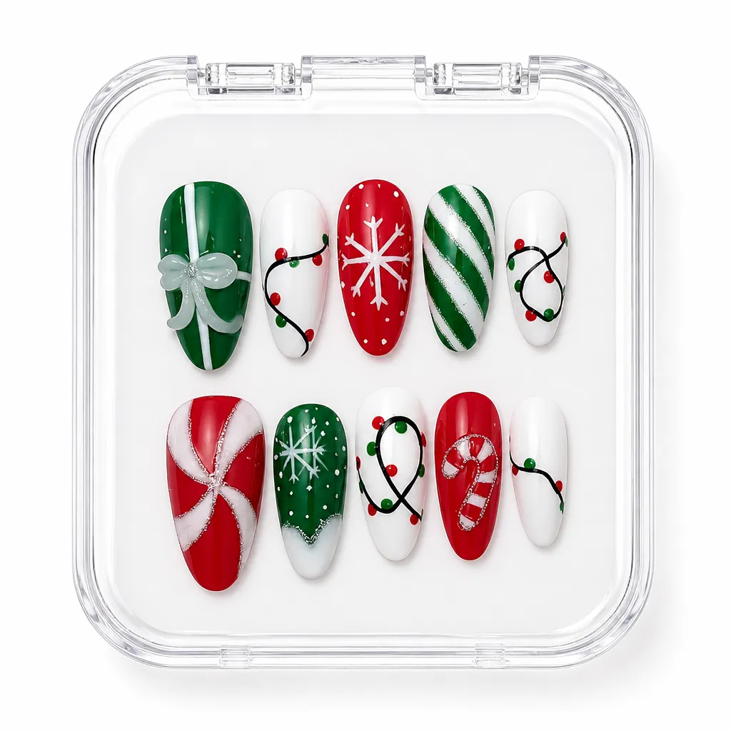 Citrus Bliss Almond – Mẫu Nailbox Sỉ Thiết Kế Thủ Công