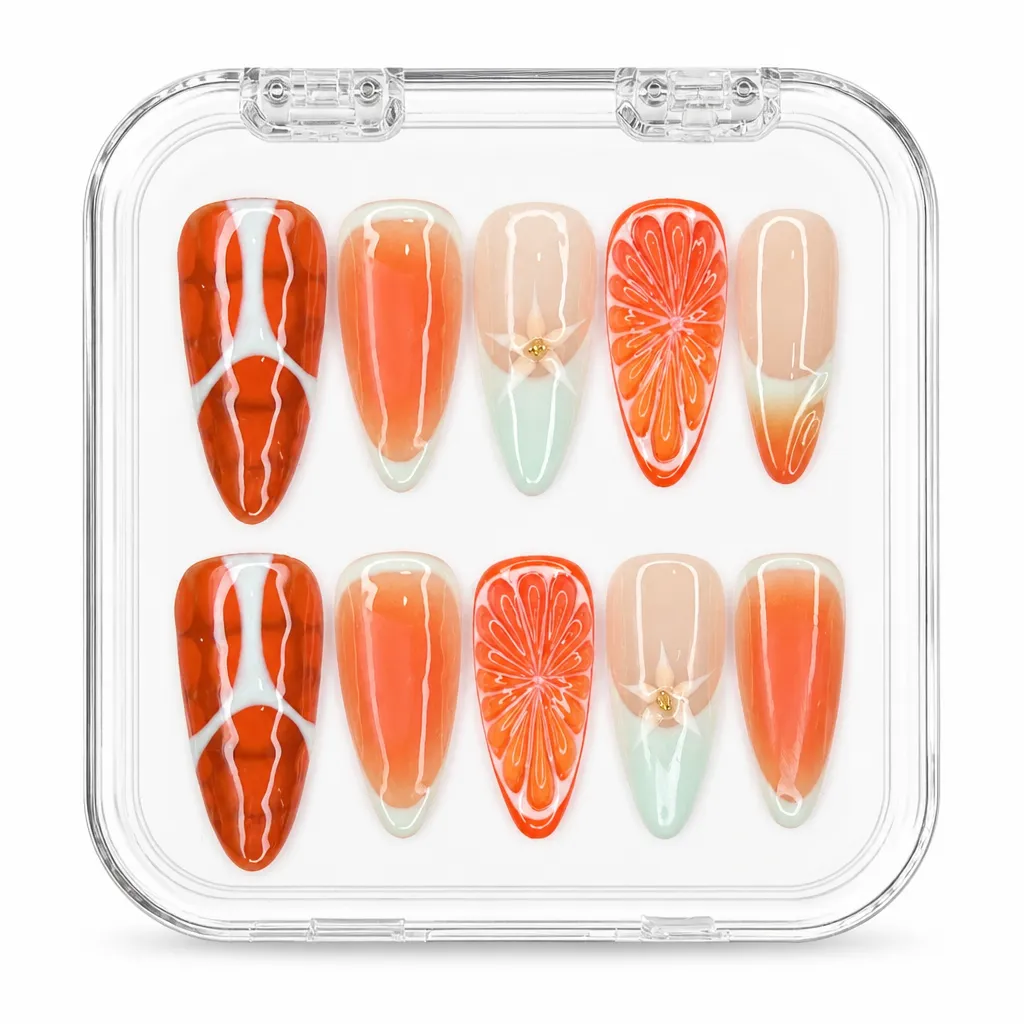 Citrus Elegance – Xưởng gia công Nailbox Sỉ thủ công