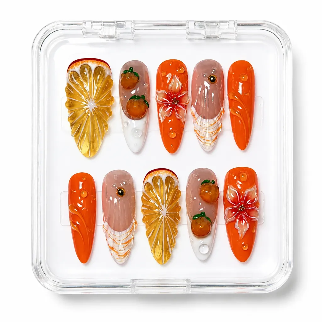 Citrus Luxe Stiletto – Xưởng gia công Nailbox Sỉ thủ công