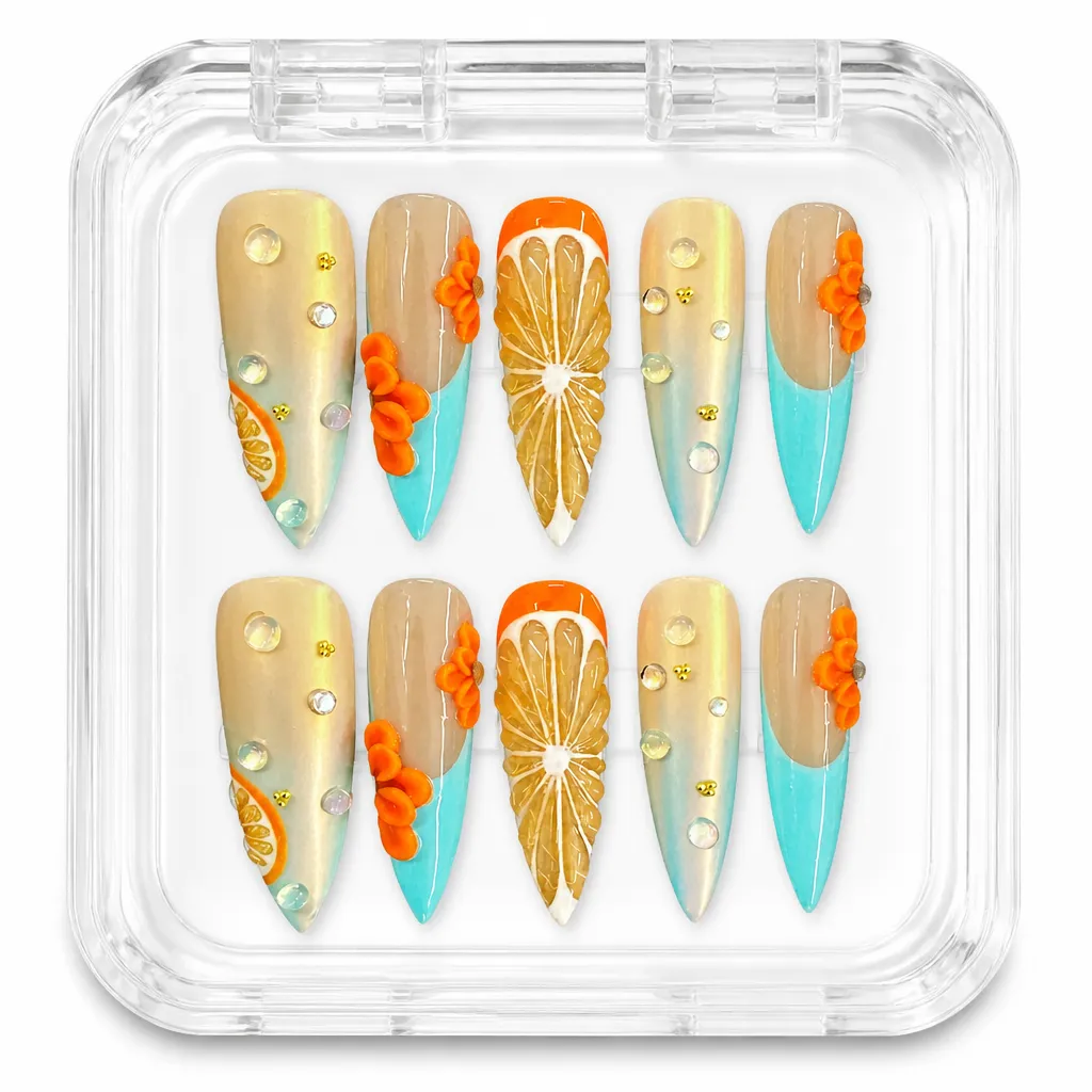 Citrus Radiance – Xưởng gia công Nailbox Sỉ thủ công