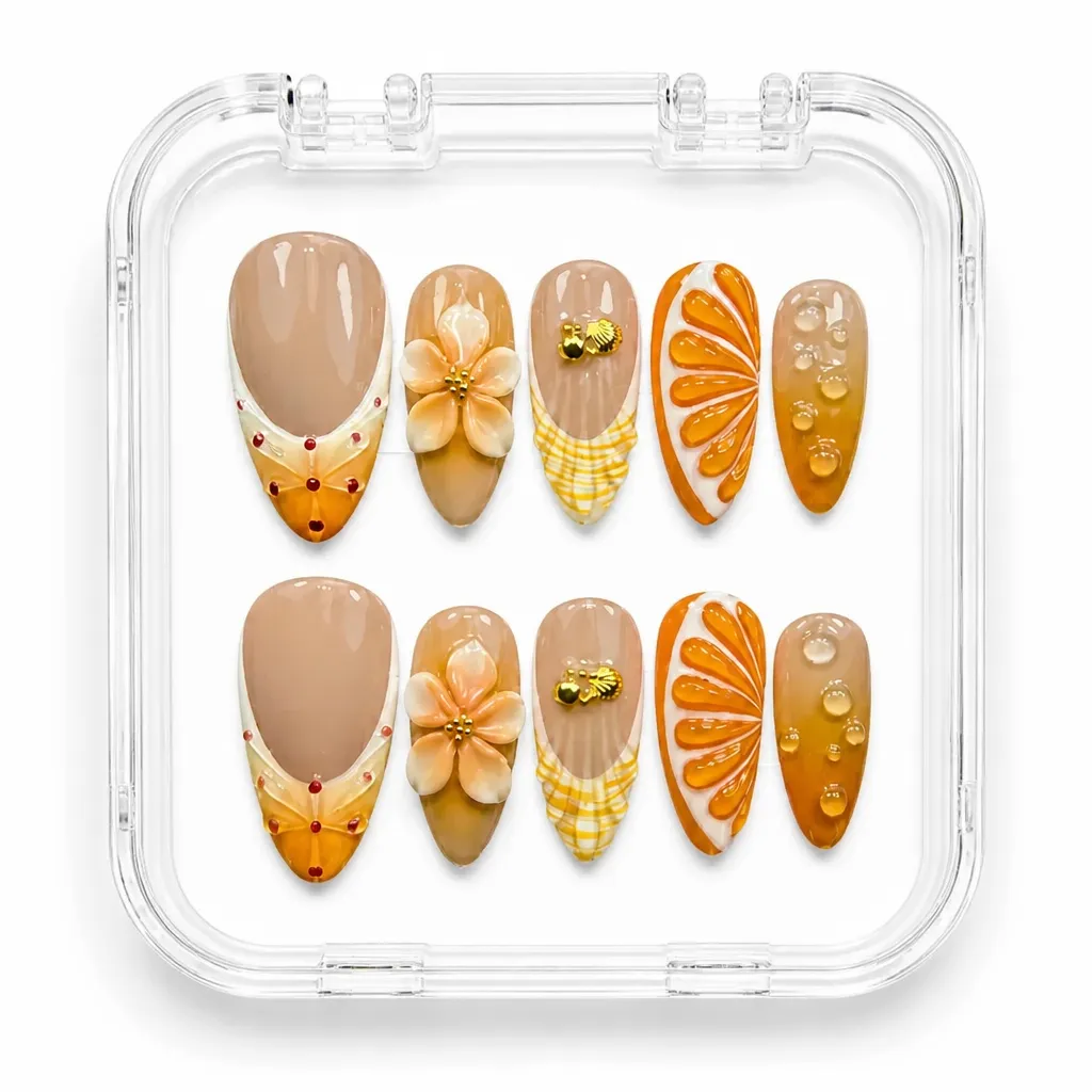 Citrus Sunshine Slice – Xưởng gia công Nailbox Sỉ thủ công