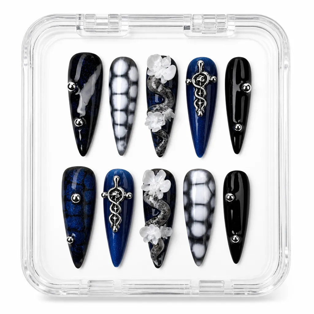 Cobalt Snake Fantasy – Xưởng gia công Nailbox Sỉ thủ công