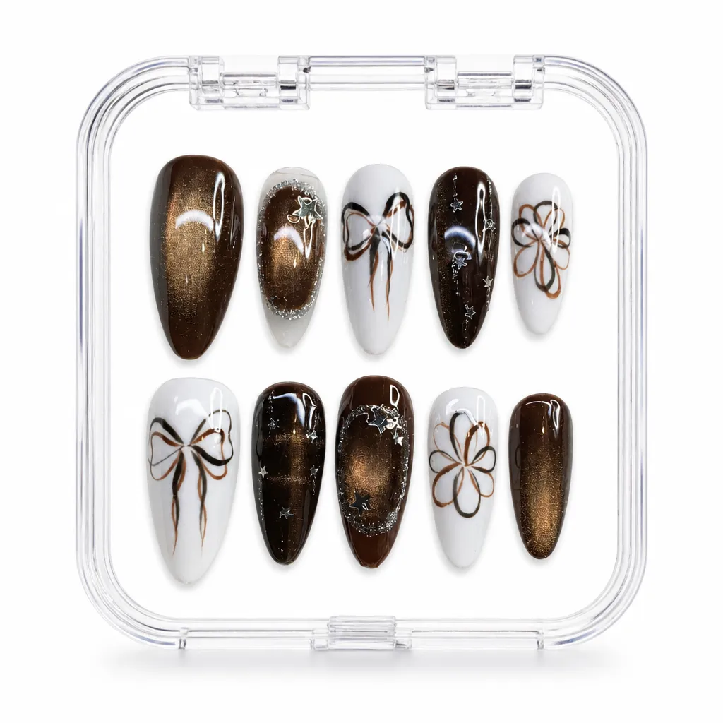 Cocoa Bow Bloom – Xưởng gia công Nailbox Sỉ thủ công
