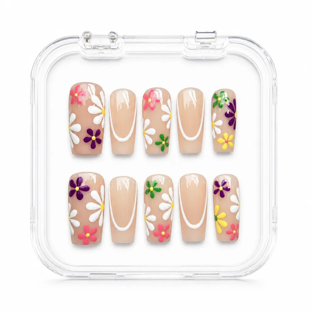 Colorful Daisy Field – Xưởng gia công Nailbox Sỉ thủ công