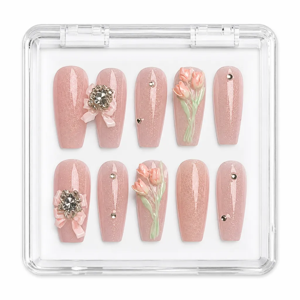 Coquette Tulip Shimmer – Xưởng gia công Nailbox Sỉ thủ công