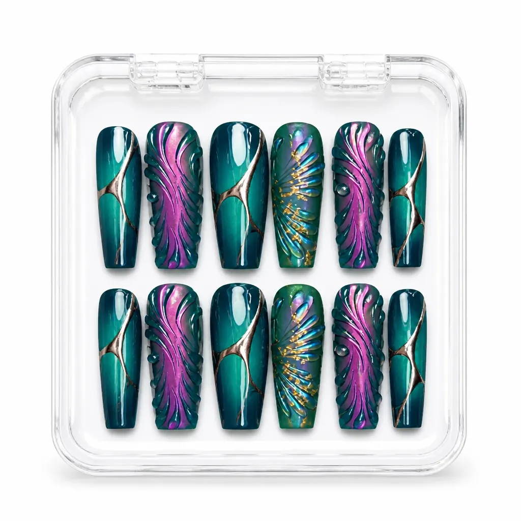Cosmic Aurora Coffin – Xưởng gia công Nailbox Sỉ thủ công