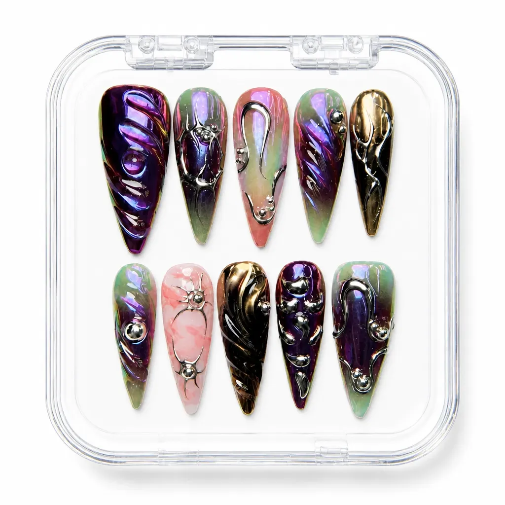 Cosmic Chrome Stiletto – Xưởng gia công Nailbox Sỉ thủ công