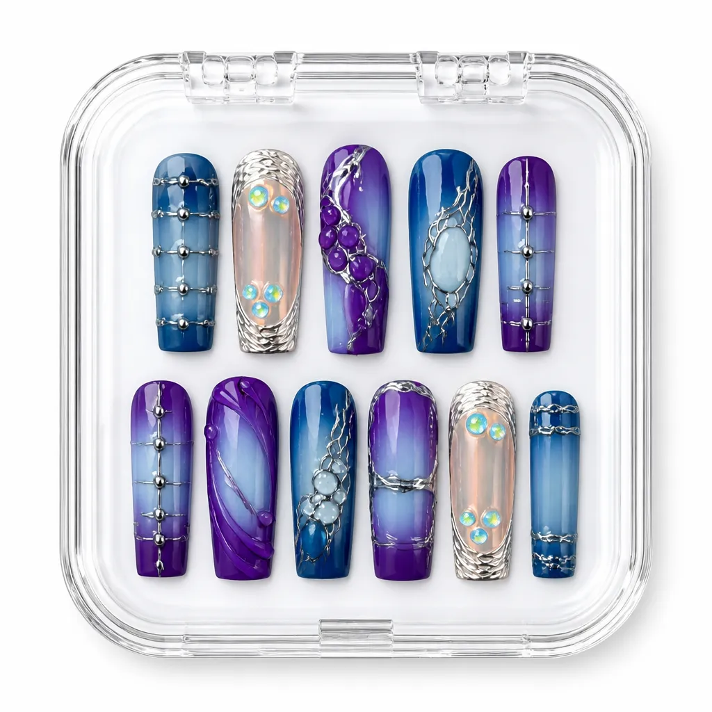 Cosmic Ombre Luxe – Xưởng gia công Nailbox Sỉ thủ công