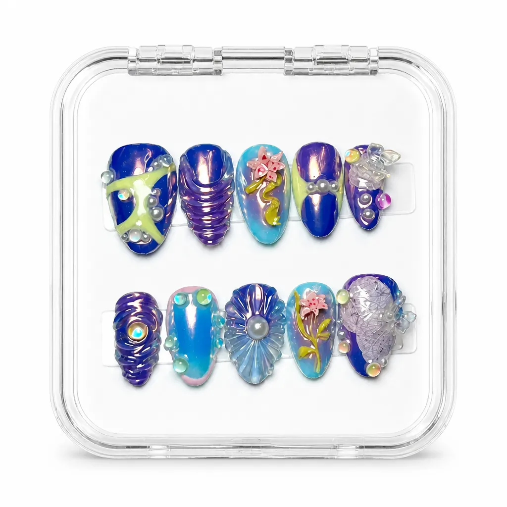 Cosmic Reverie Almond – Xưởng gia công Nailbox Sỉ thủ công