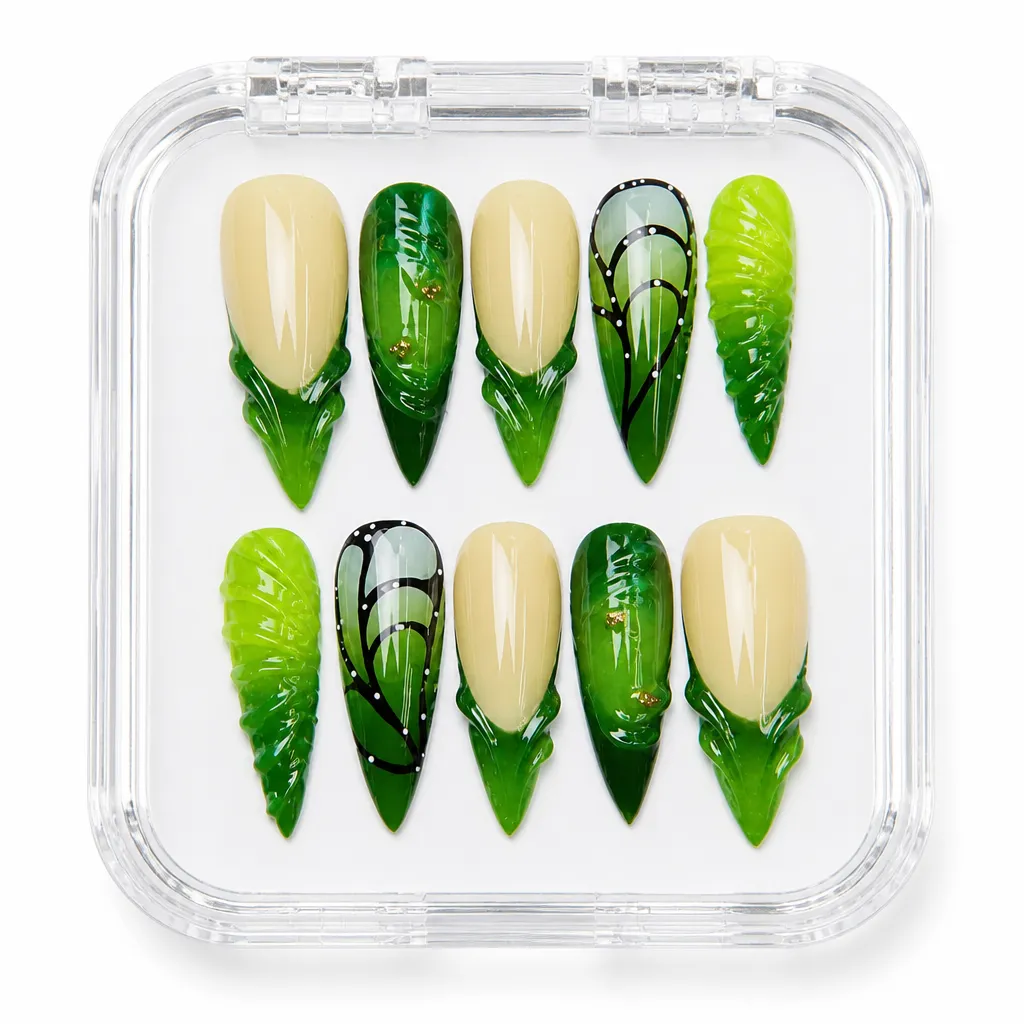 Cream Emerald Luxe – Xưởng gia công Nailbox Sỉ thủ công