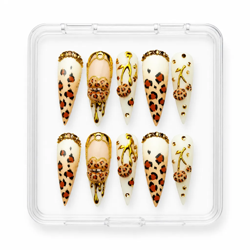 Cream Leopard Luxe – Xưởng gia công Nailbox Sỉ thủ công