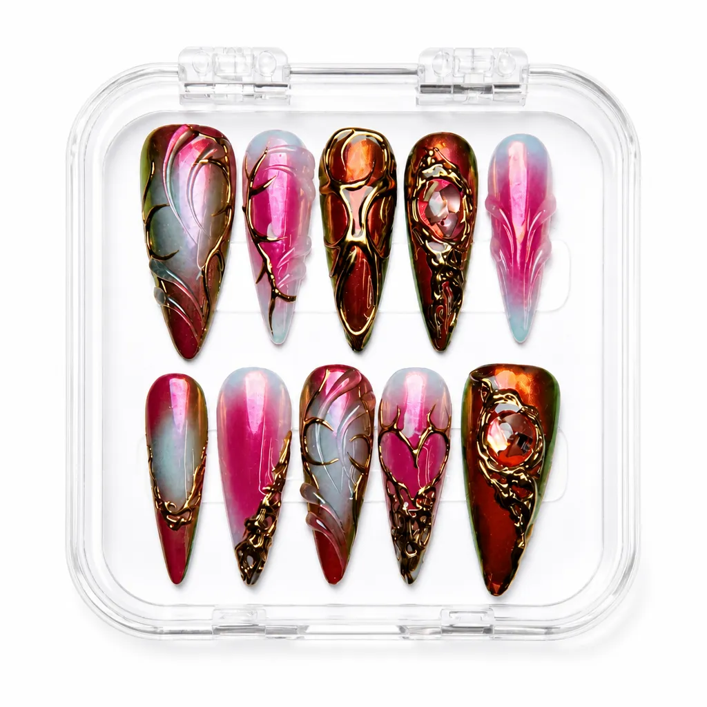 Crimson Aurora – Xưởng gia công Nailbox Sỉ thủ công
