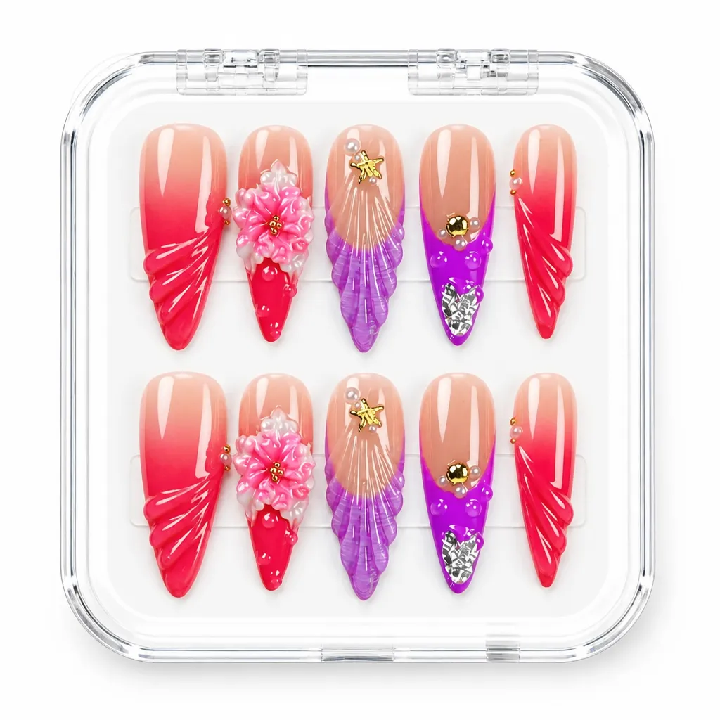 Crimson Bloom Stiletto – Xưởng gia công Nailbox Sỉ thủ công