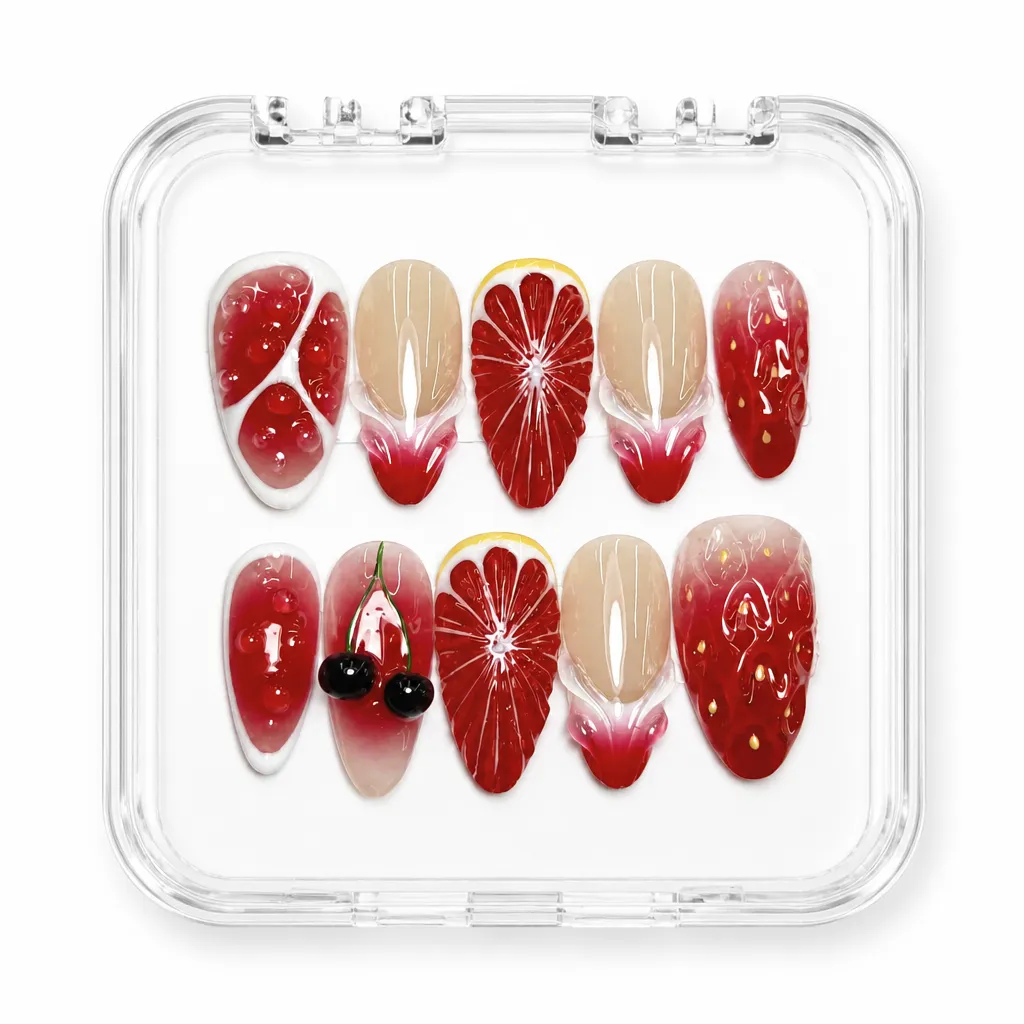 Crimson Citrus Almond – Xưởng gia công Nailbox Sỉ thủ công