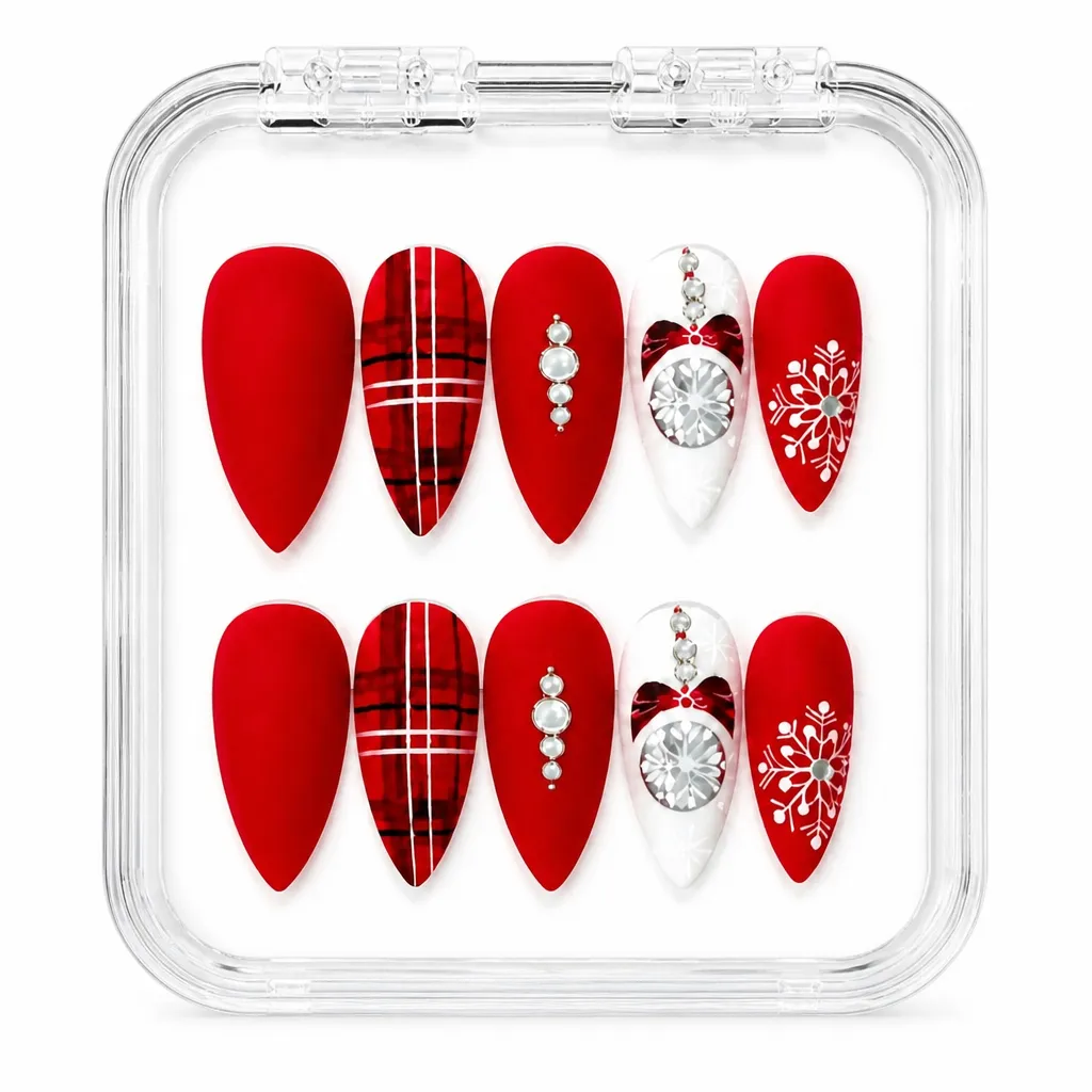 Crimson Elegance – Xưởng gia công Nailbox Sỉ thủ công