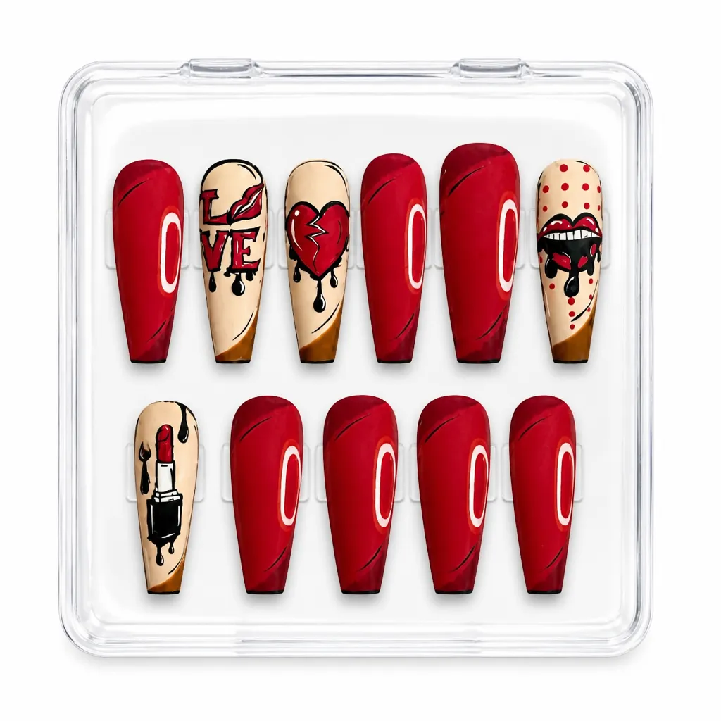 Crimson Elegance Coffin – Xưởng gia công Nailbox Sỉ thủ công