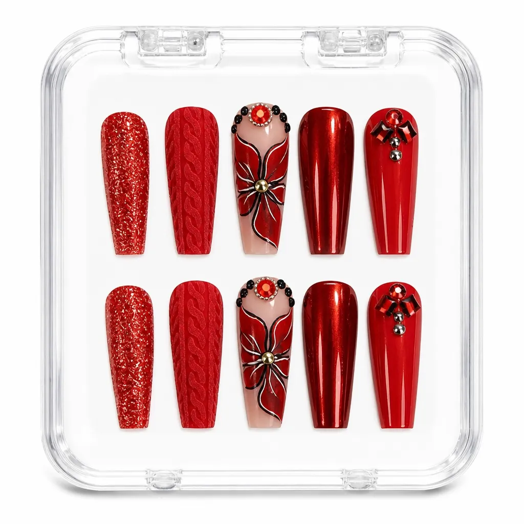 Crimson Elegance Collection – Xưởng gia công Nailbox Sỉ thủ công