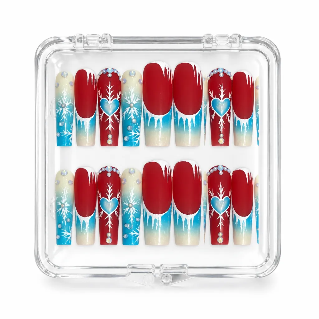 Crimson Frost Almond – Xưởng gia công Nailbox Sỉ thủ công