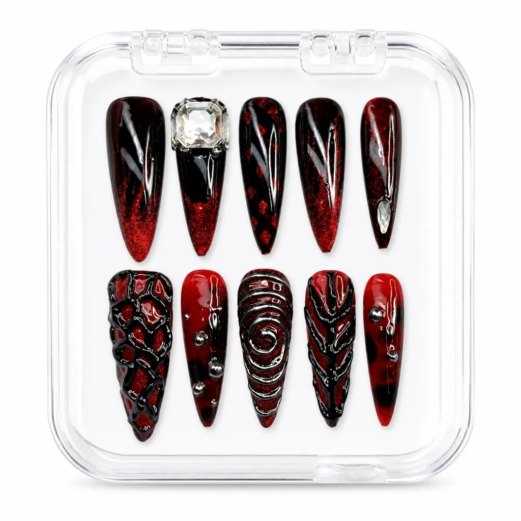 Crimson Gothic Dream – Xưởng gia công Nailbox Sỉ thủ công